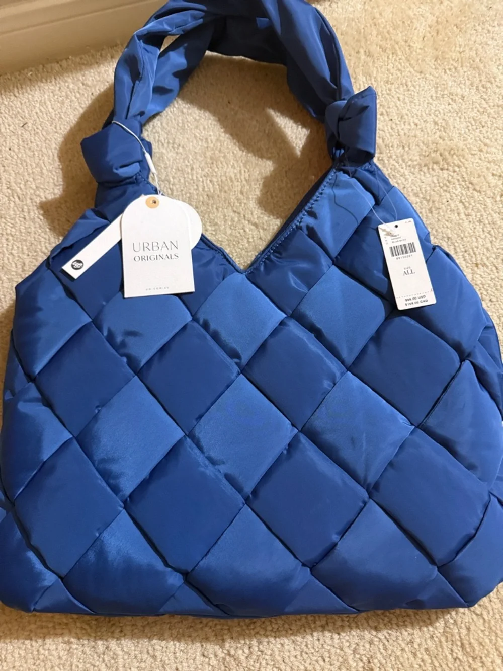 NWT Urban Originals Blue Knotted On the Go Woven Tote Bag from Anthropologie